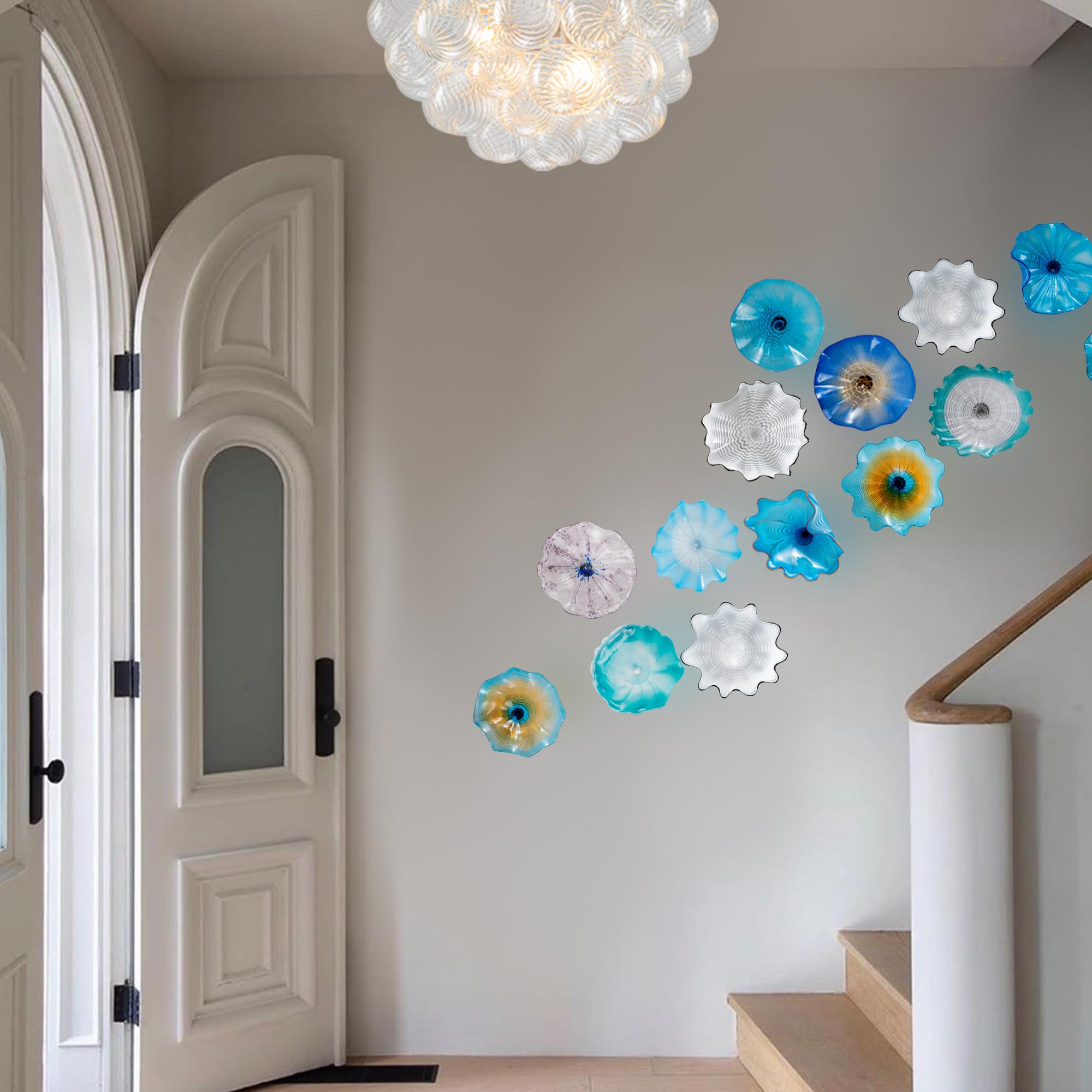 Amazon.co.jp: Longree 手吹きガラス大皿壁装飾、ウォールアート